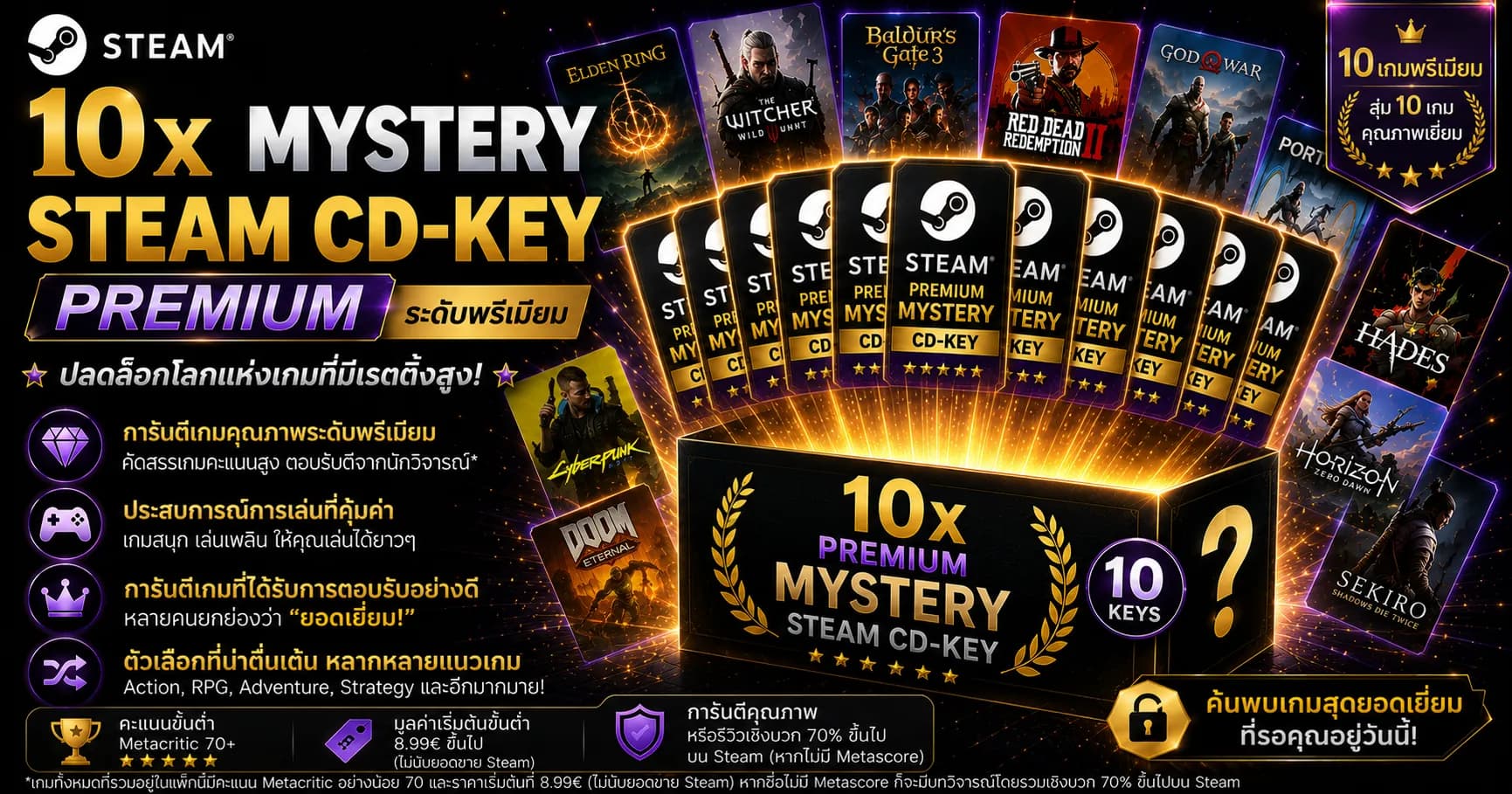10 x Premium Mystery PC Steam CD Key