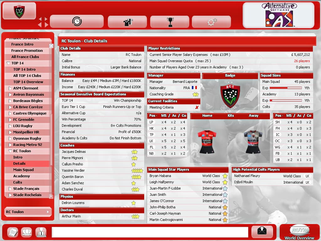 Rugby Union Team Manager 2015 PC Steam CD Key - 7