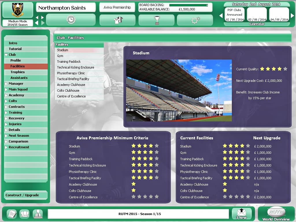 Rugby Union Team Manager 2015 PC Steam CD Key - 5